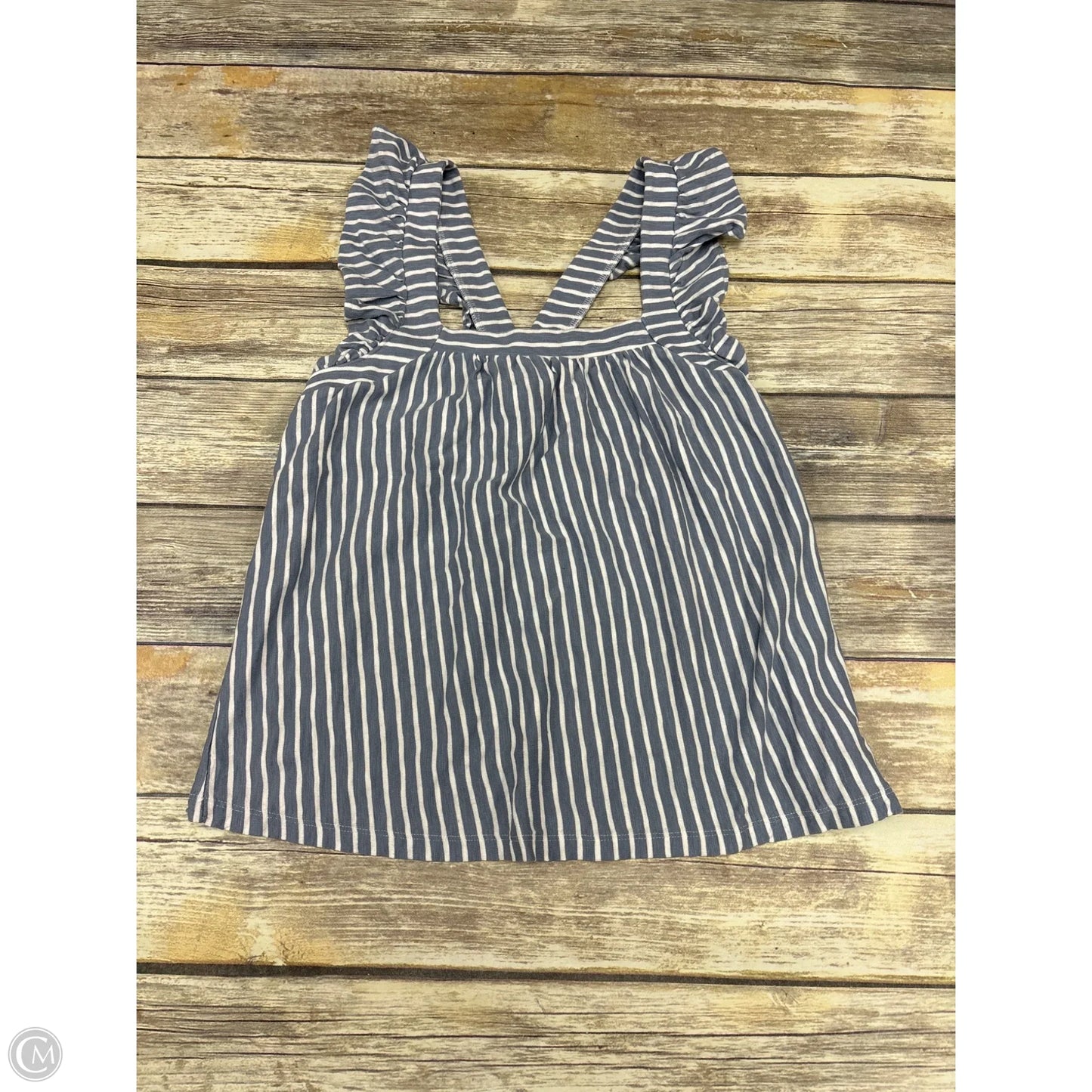 Top Sleeveless By Lc Lauren Conrad In Blue & White, Size: M