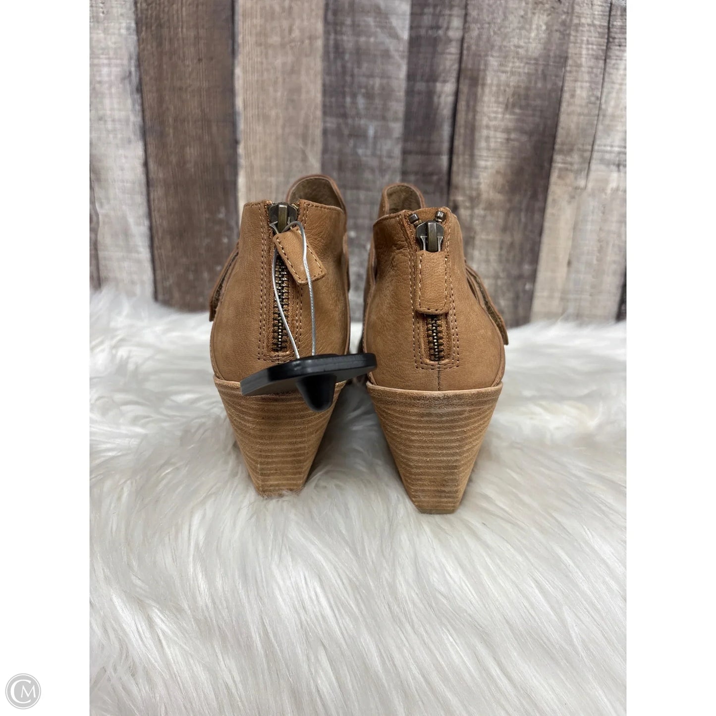 Boots Ankle Heels By Eileen Fisher In Tan, Size: 8