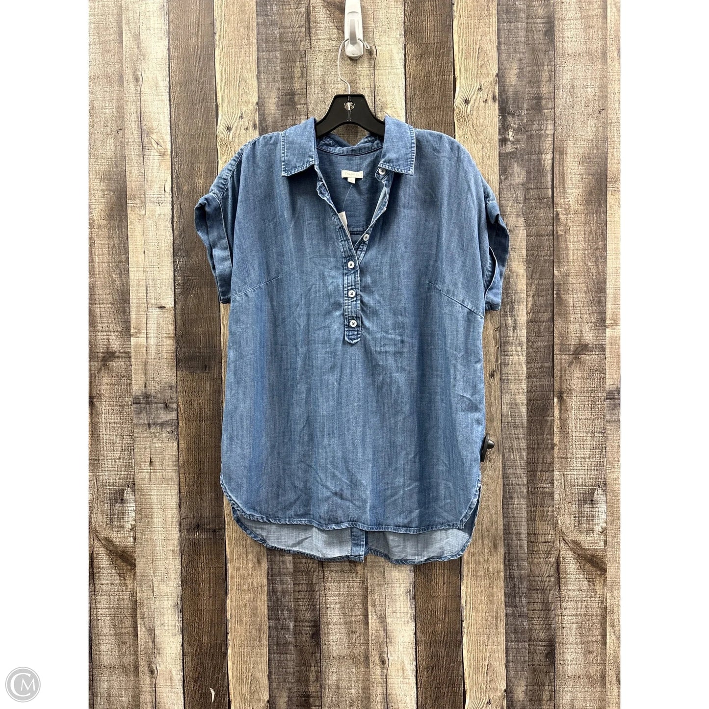 Tunic Short Sleeve By Talbots In Blue Denim, Size: S