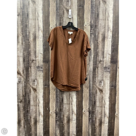 Top Short Sleeve By Cloth & Stone In Brown, Size: M