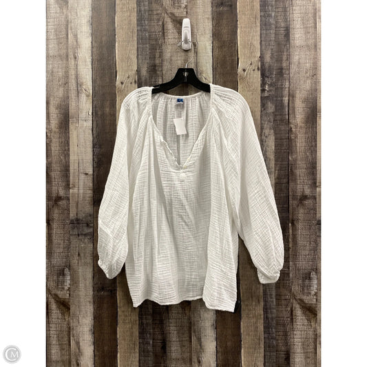 Top Long Sleeve By Old Navy In White, Size: Xxl