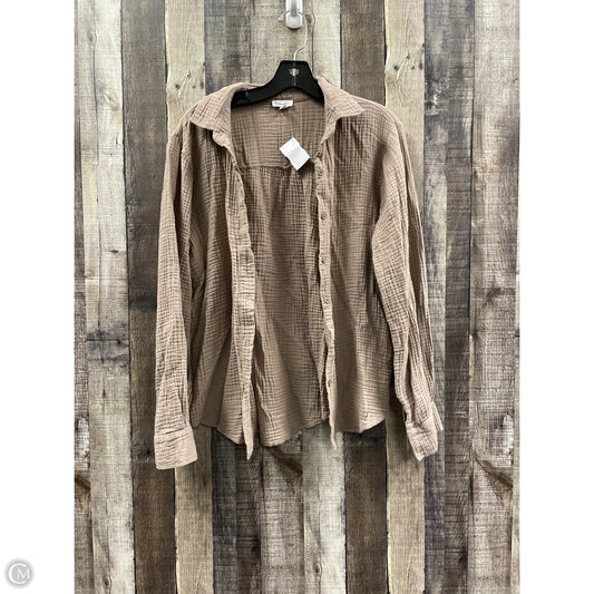 Top Long Sleeve By Splendid In Taupe, Size: S