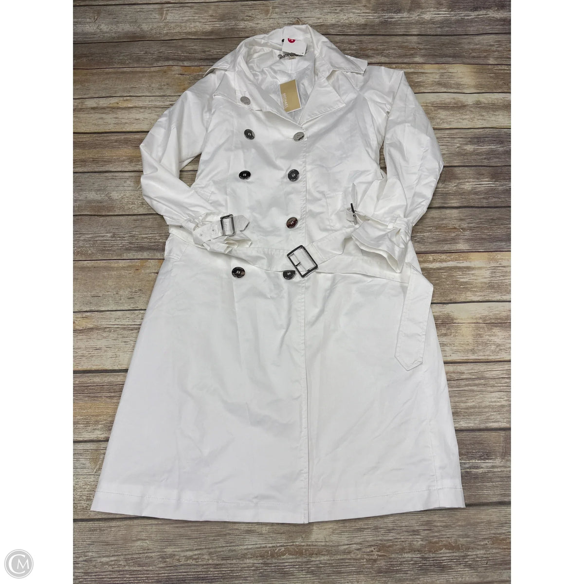 Coat Designer By Michael Kors In White, Size: M