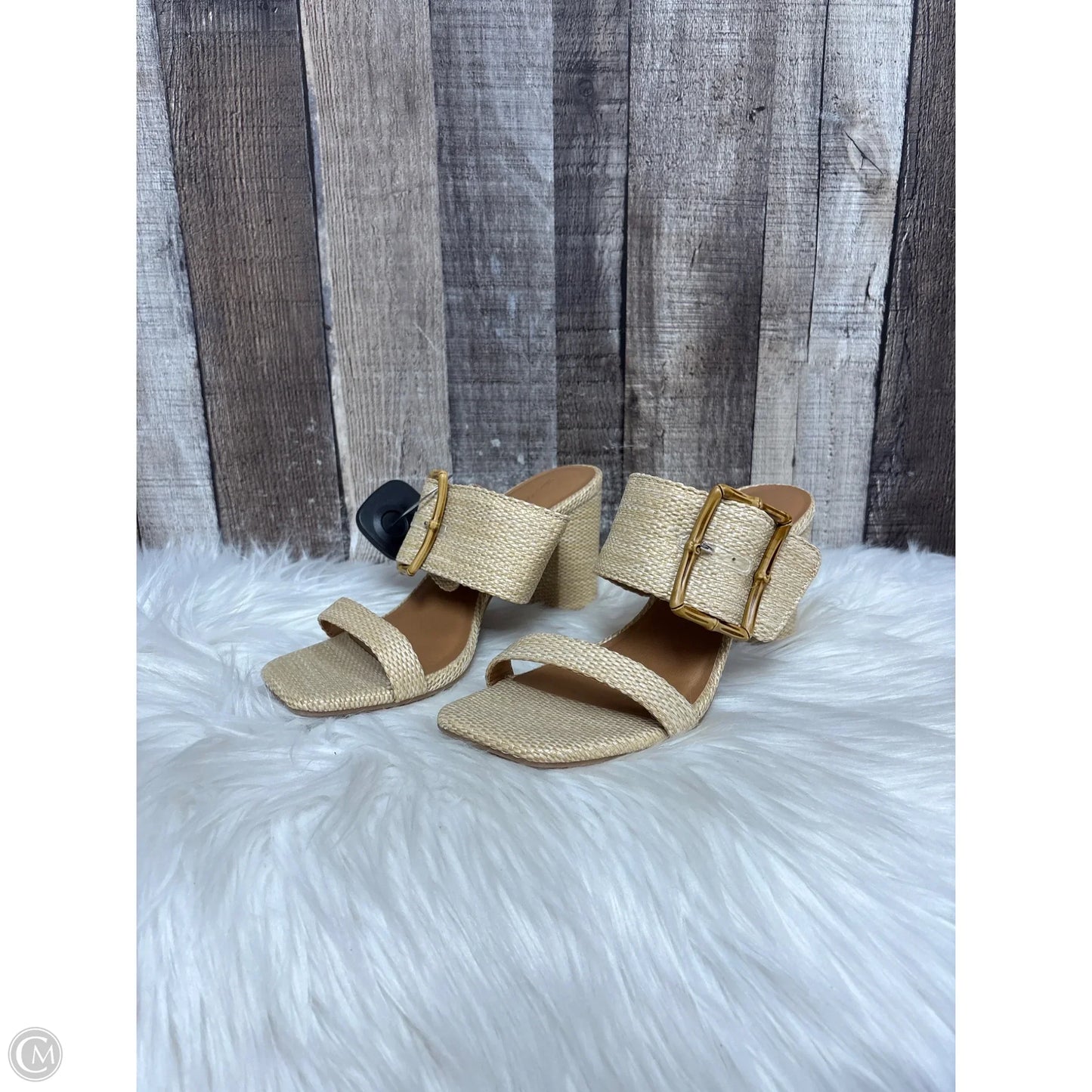 Sandals Heels Block By Universal Thread In Tan, Size: 7