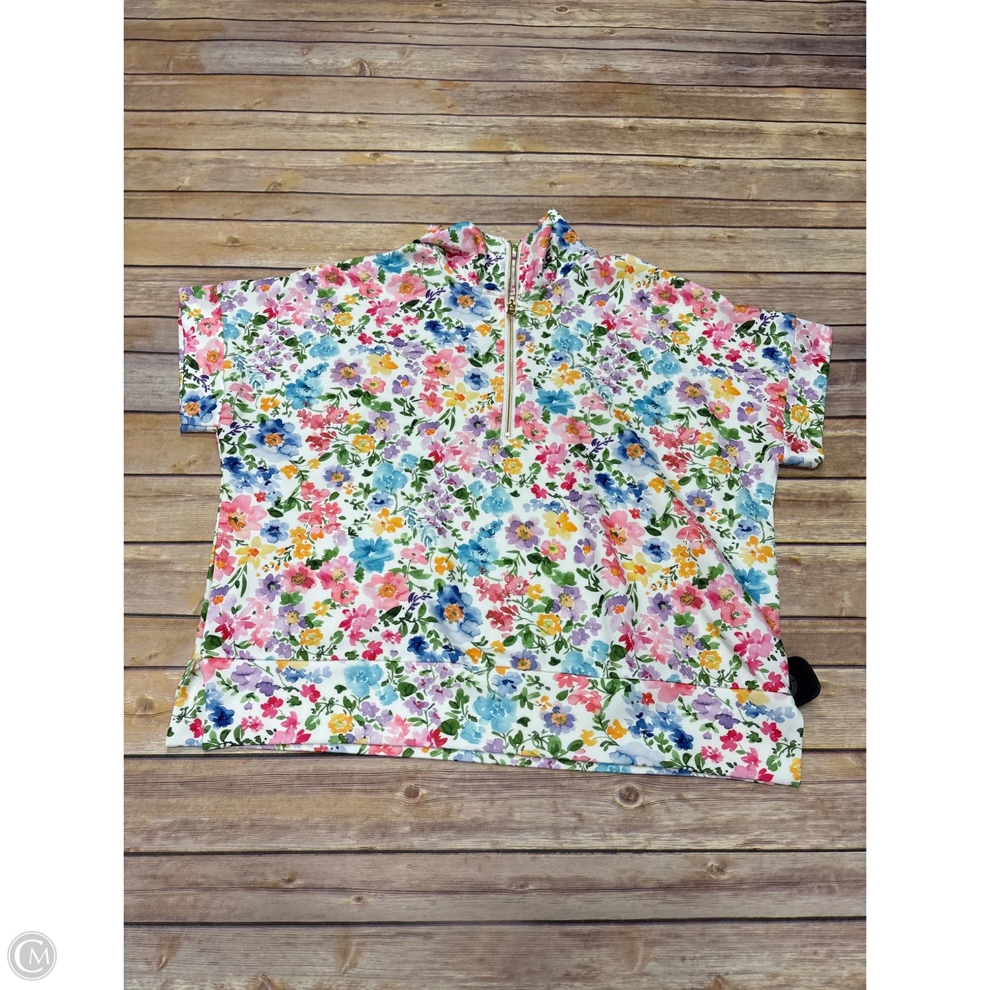 Top Short Sleeve By Cme In Floral Print, Size: S
