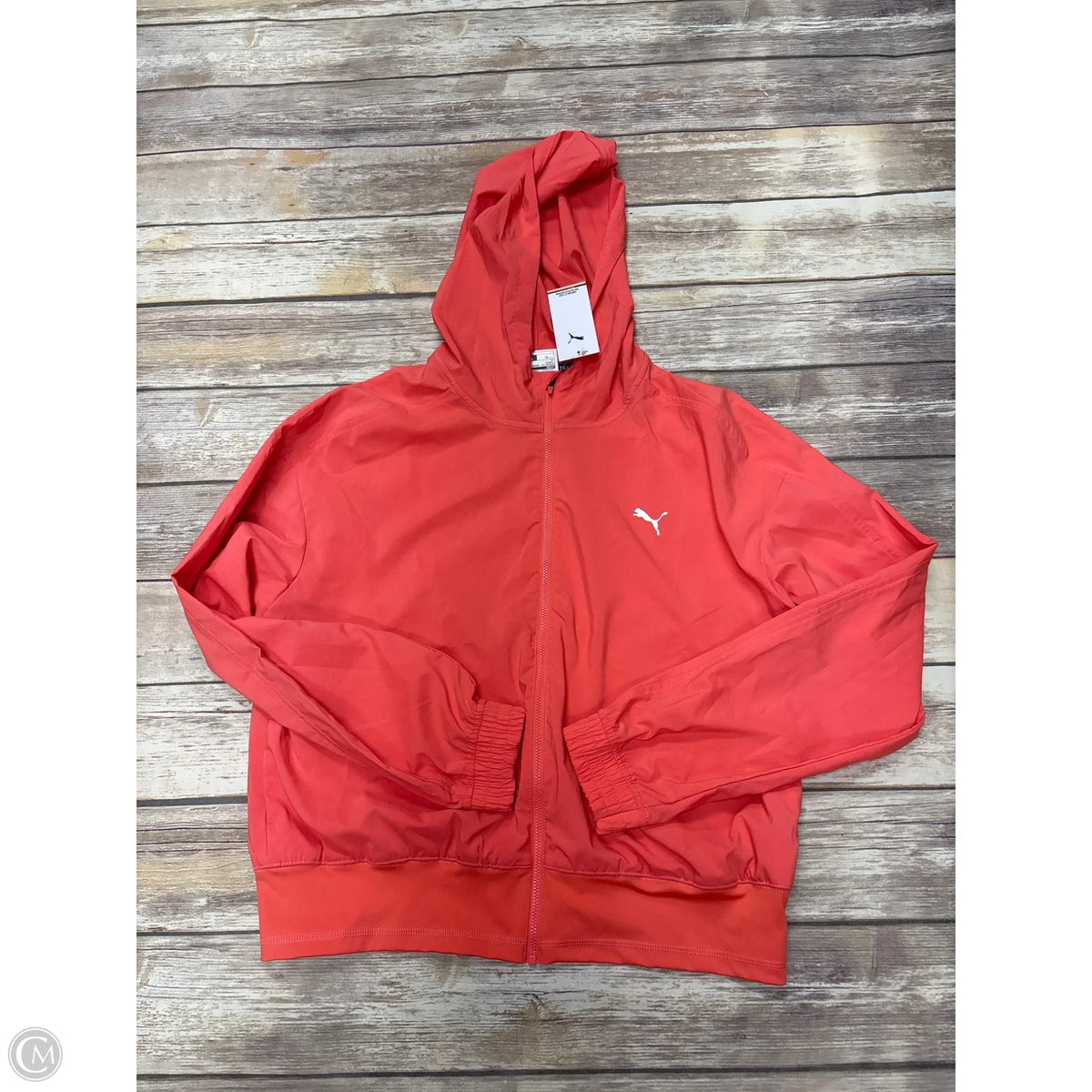 Athletic Jacket By Puma In Orange, Size: Xl