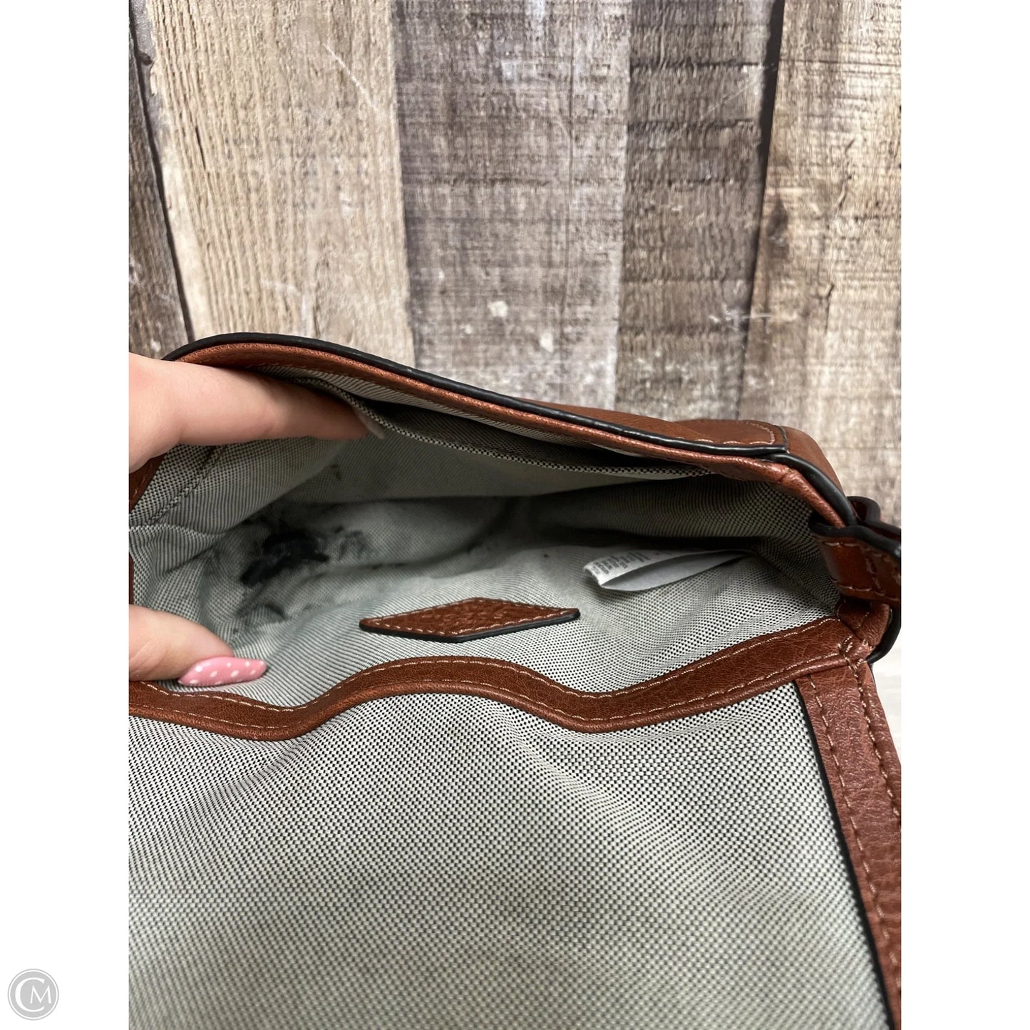 Crossbody Leather By Fossil, Size: Small