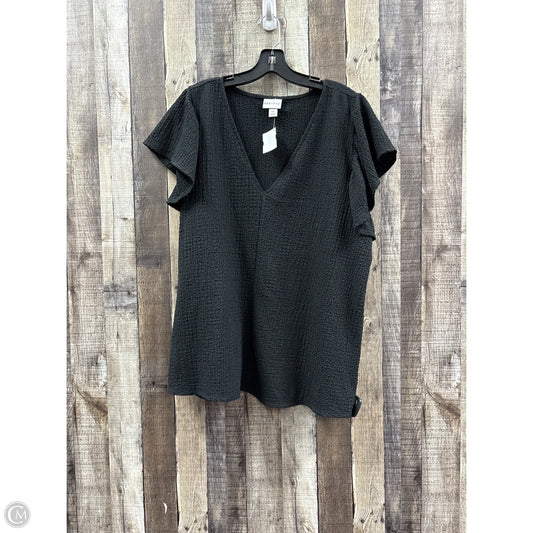 Top Short Sleeve By Ava & Viv In Black, Size: Xxl