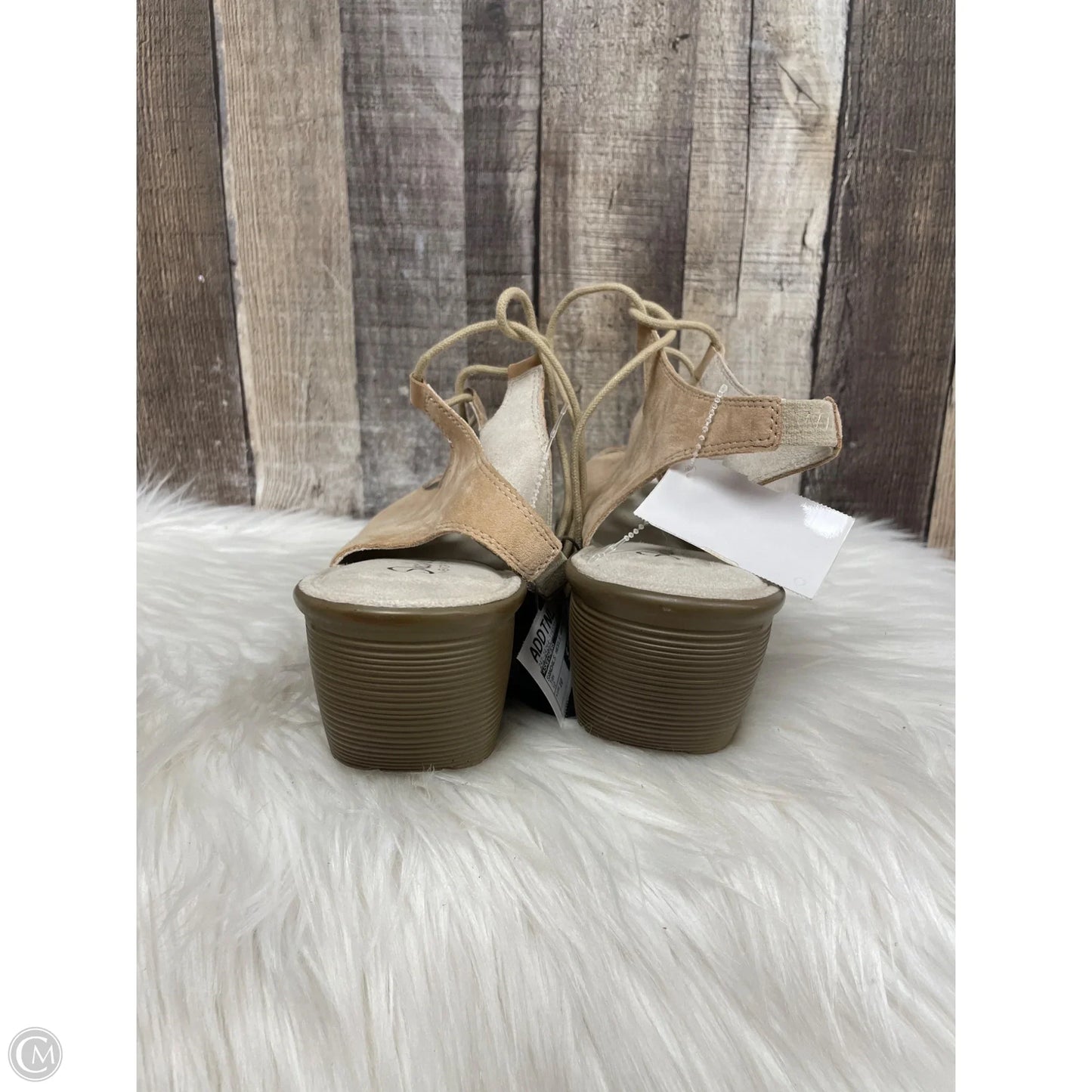 Sandals Heels Wedge By Skechers In Tan, Size: 10