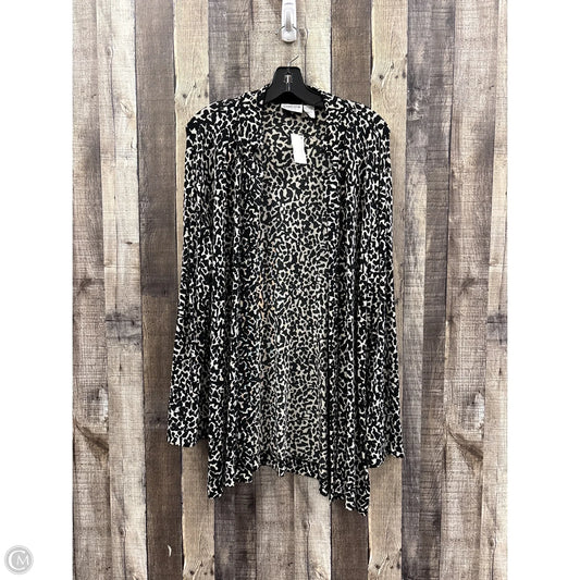 Cardigan By Chicos In Black & Cream, Size: Xl
