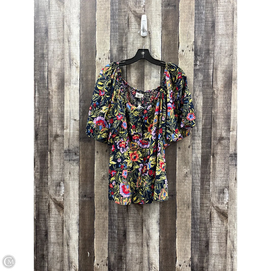 Top Short Sleeve By Terra & Sky In Multi-colored, Size: 2x