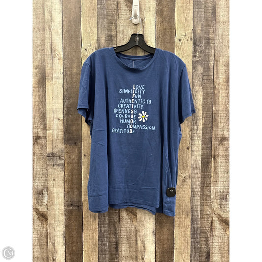 Top Short Sleeve By Life Is Good In Blue, Size: Xxl