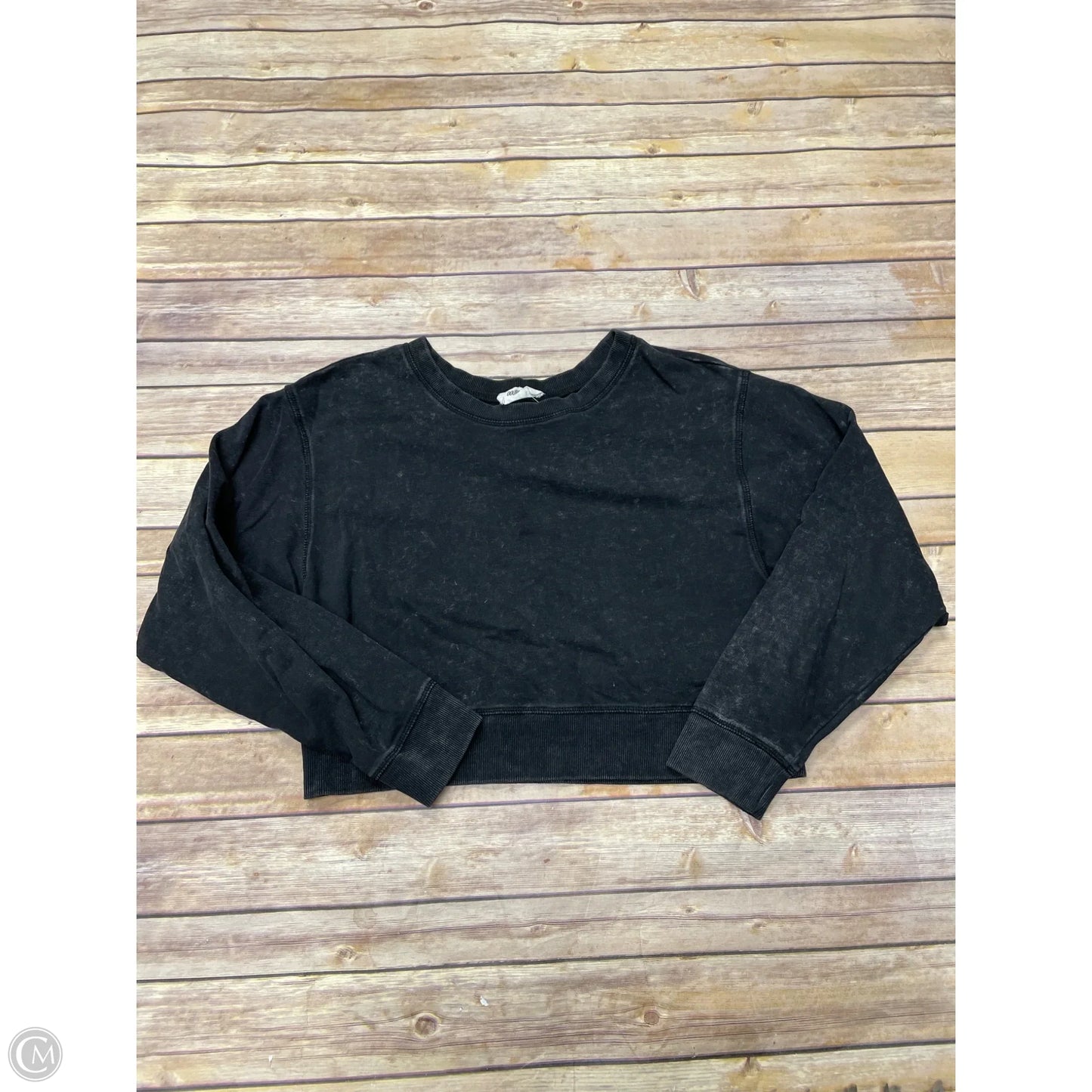 Sweatshirt Crewneck By Double Zero In Black, Size: M