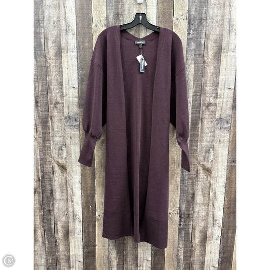 Cardigan By Express In Maroon, Size: M