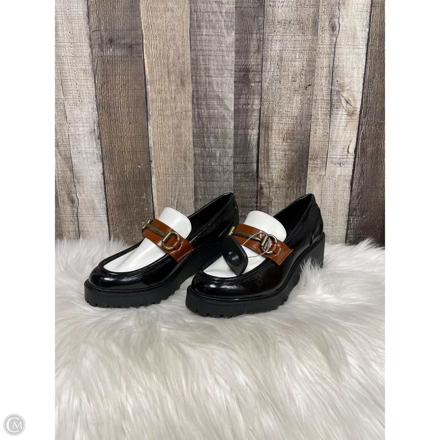 Shoes Heels Block By Steve Madden In Black & White, Size: 8.5
