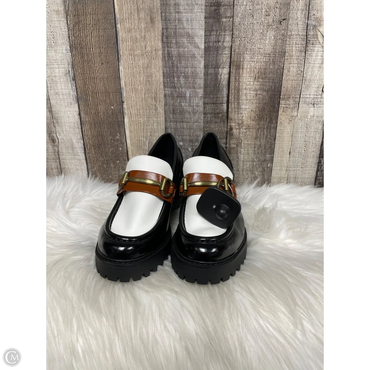 Shoes Heels Block By Steve Madden In Black & White, Size: 8.5