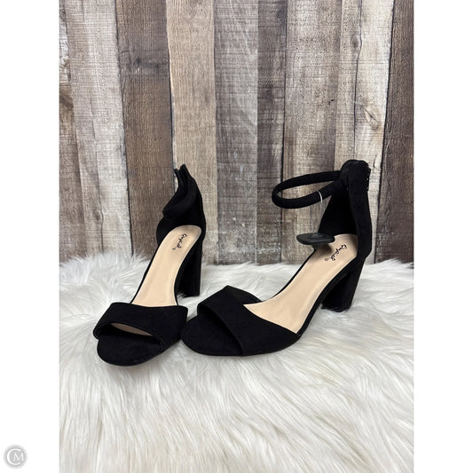 Sandals Heels Block By Qupid In Black, Size: 10