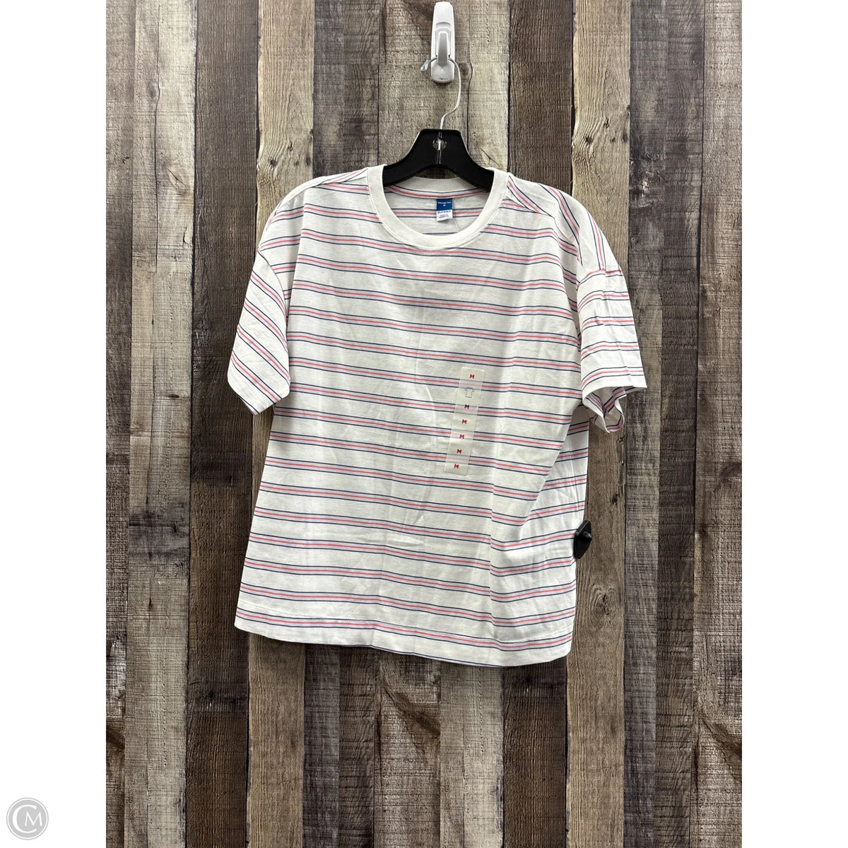 Top Short Sleeve By Old Navy In Striped Pattern, Size: M