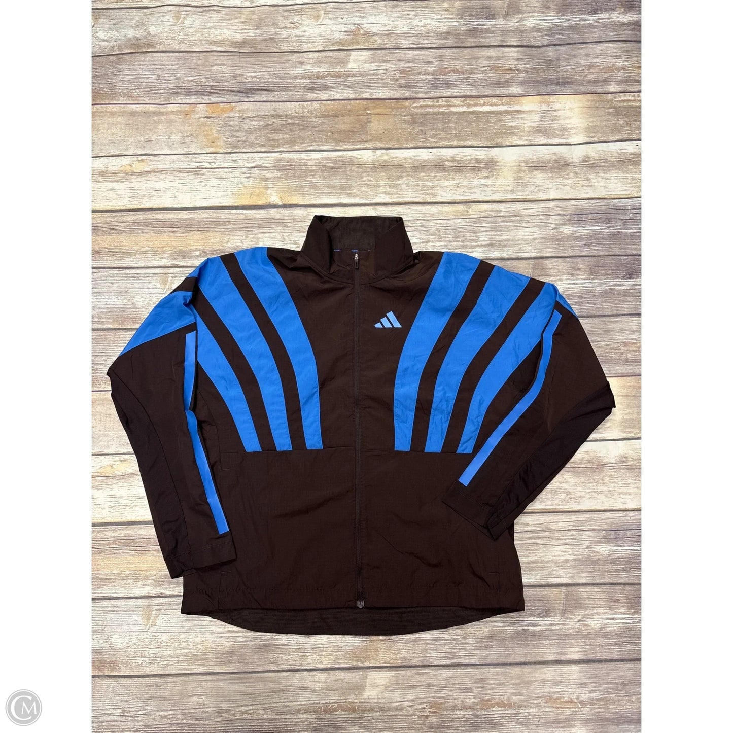 Jacket Windbreaker By Adidas In Brown, Size: M