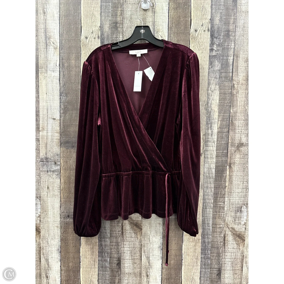 Top Long Sleeve By Loft In Maroon, Size: Xl