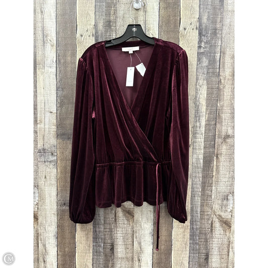 Top Long Sleeve By Loft In Maroon, Size: Xl