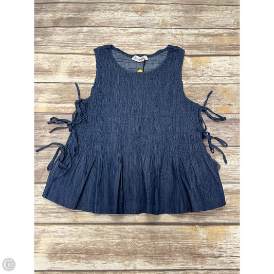 Top Sleeveless By Aaron & Amber In Blue Denim, Size: S