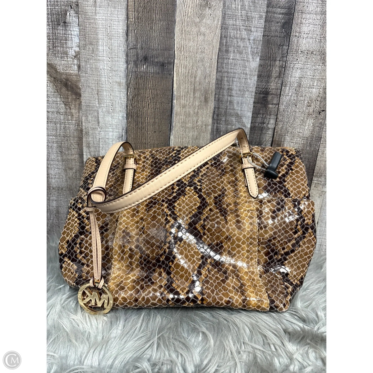 Handbag Leather By Michael By Michael Kors, Size: Large