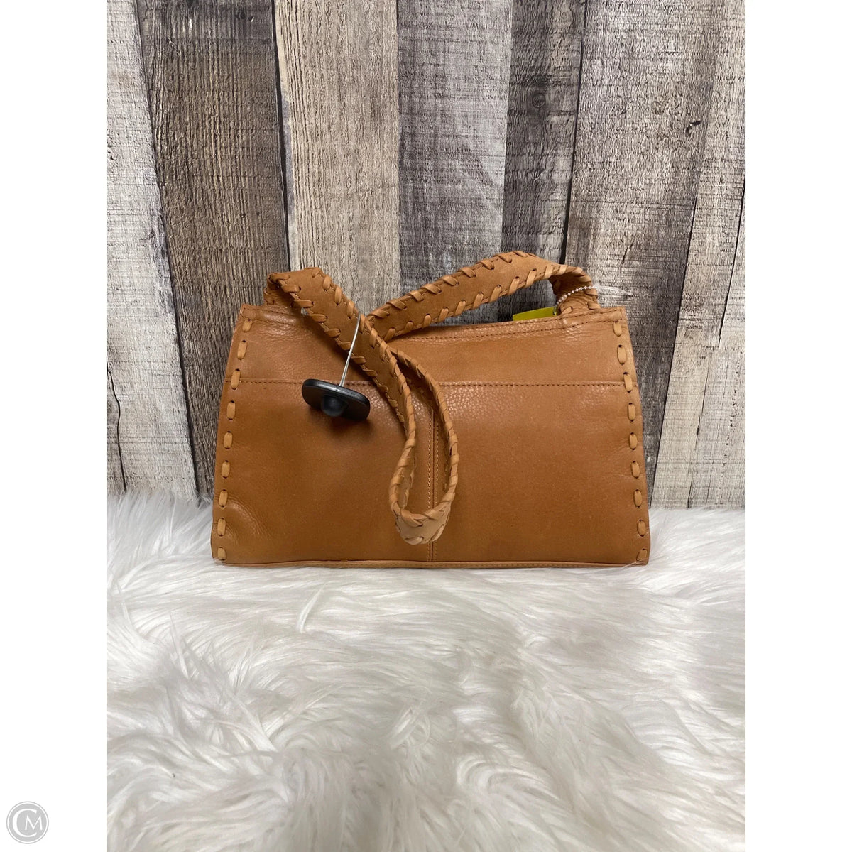 Handbag Leather By Fossil, Size: Medium