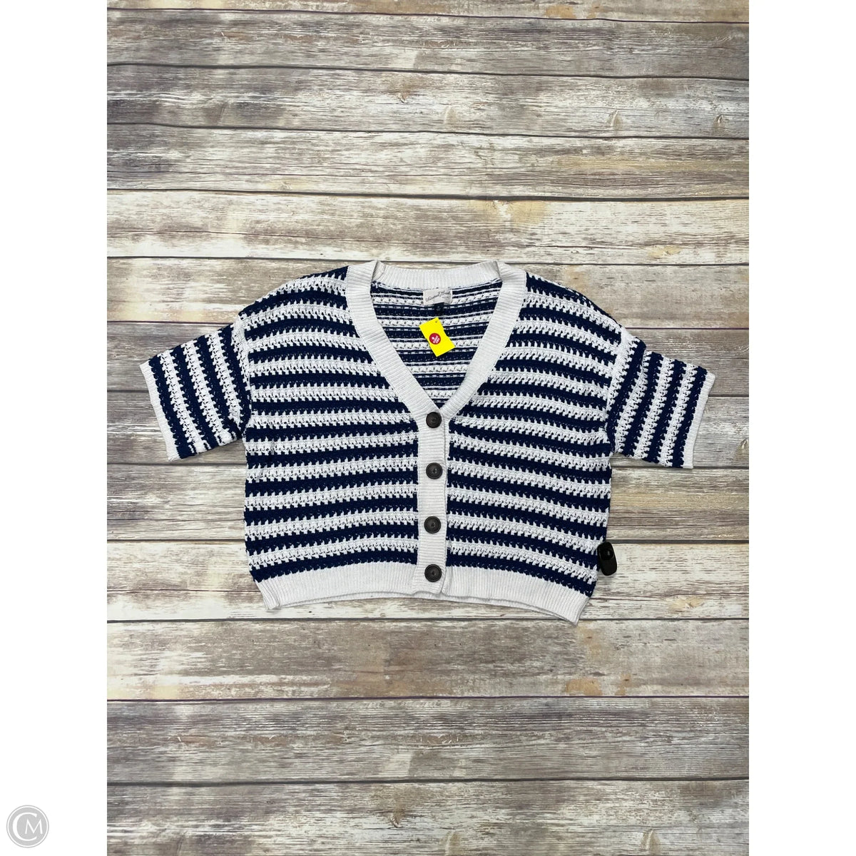 Sweater Cardigan By Universal Thread In Striped Pattern, Size: M