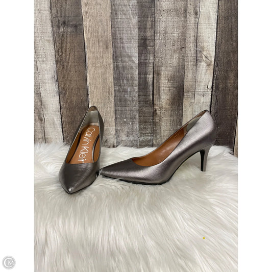Shoes Heels Stiletto By Calvin Klein In Grey, Size: 8