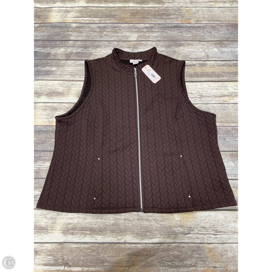 Vest Fleece By Allison Daley In Brown, Size: 3x
