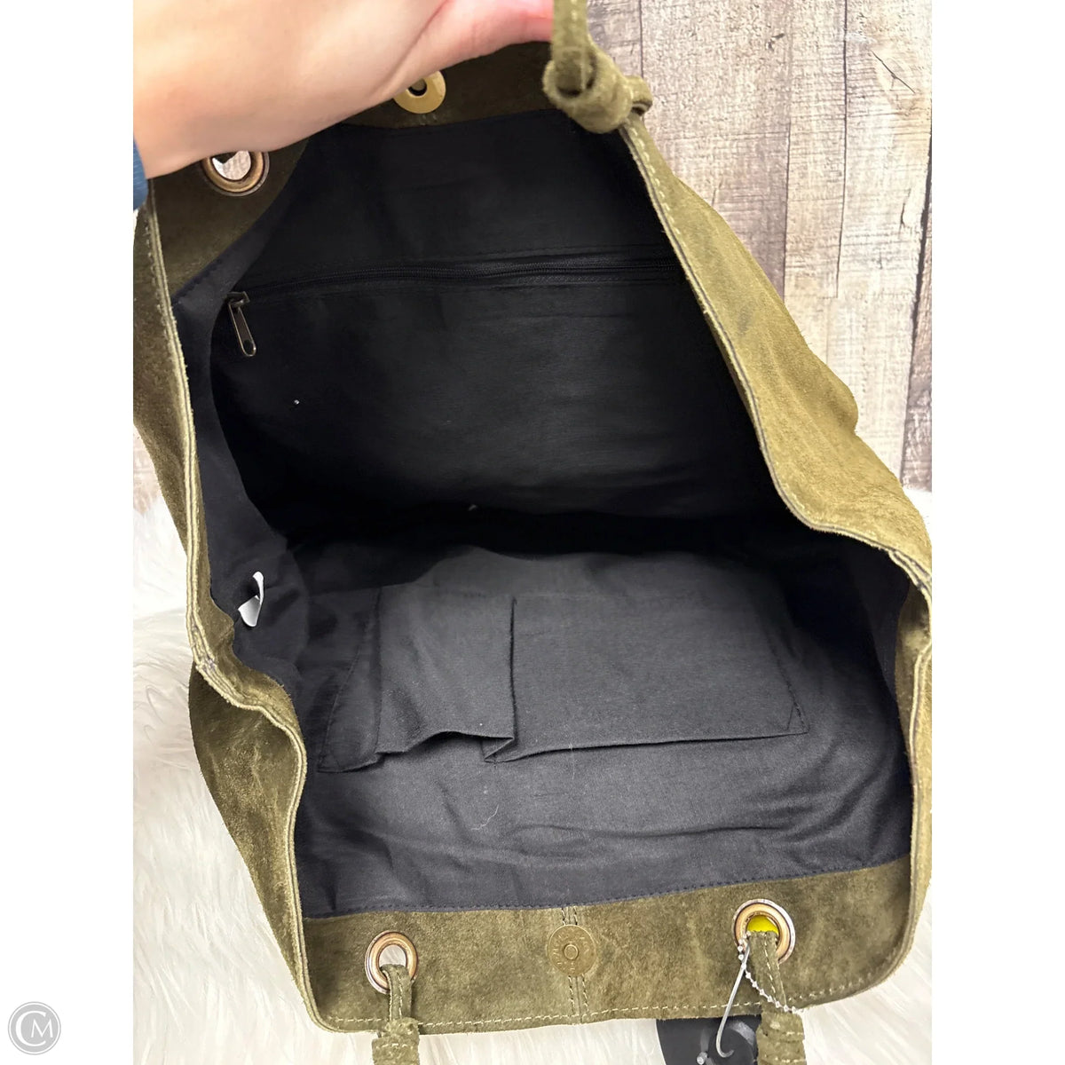 Handbag Leather By Cmf, Size: Large