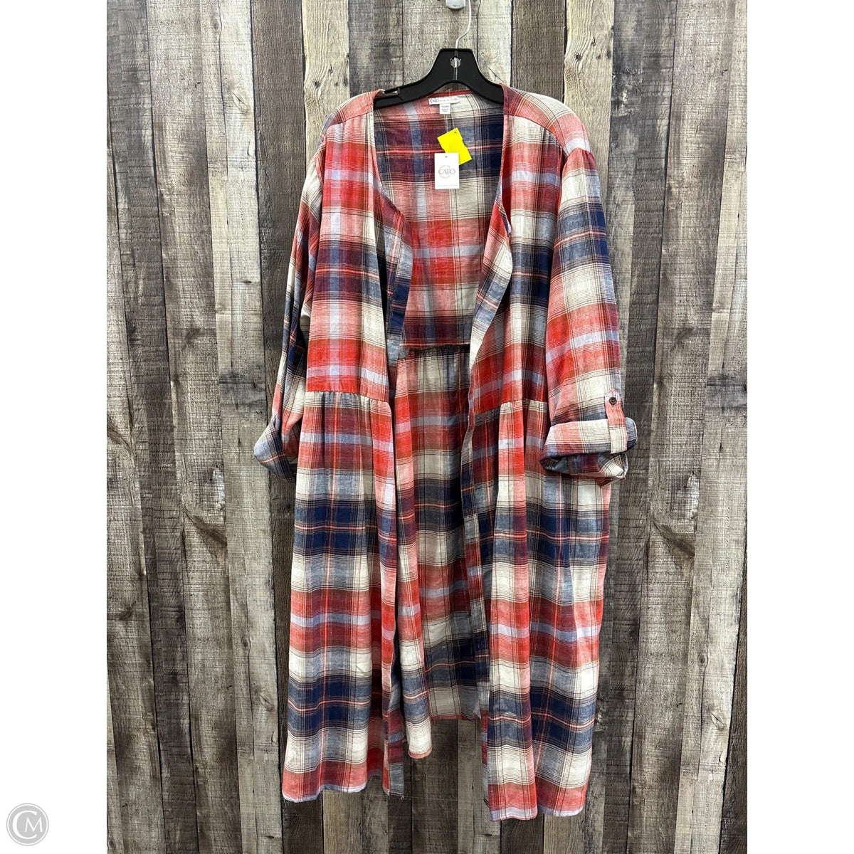 Cardigan By Cato In Plaid Pattern, Size: 4
