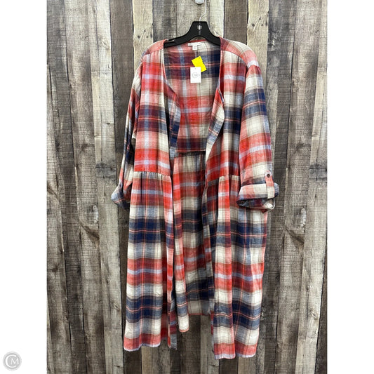 Cardigan By Cato In Plaid Pattern, Size: 4
