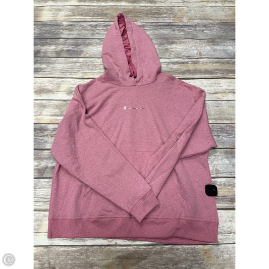 Athletic Sweatshirt Hoodie By Champion In Pink, Size: Xl