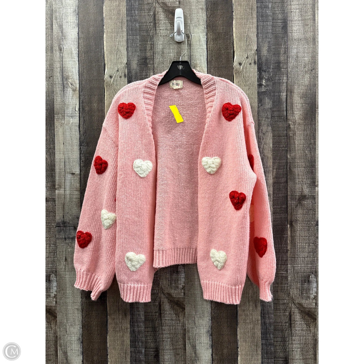 Sweater Cardigan By Bibi In Pink, Size: L