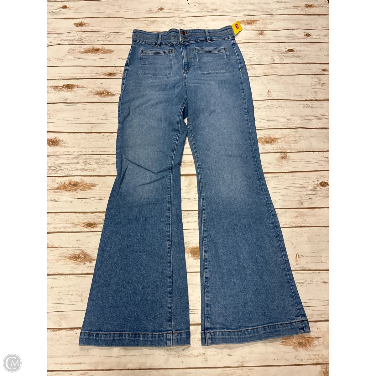 Jeans Flared By Loft In Blue Denim, Size: 10