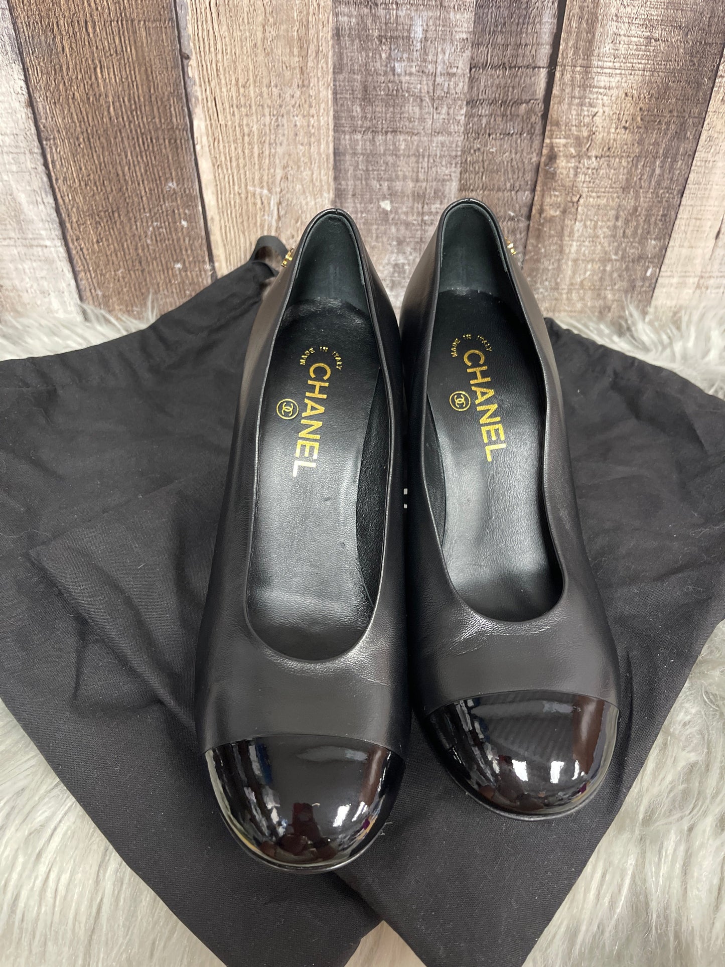 Black Shoes Luxury Designer Chanel, Size 8.5