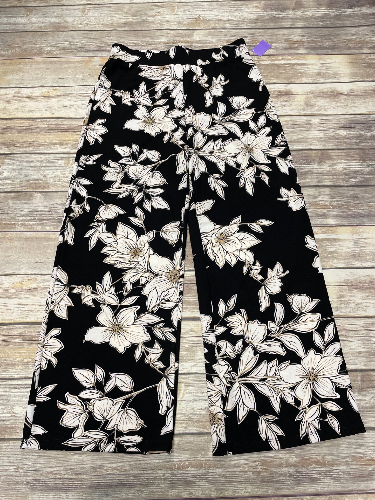 Floral Print Pants Wide Leg Isaac Mizrahi Live Qvc, Size M