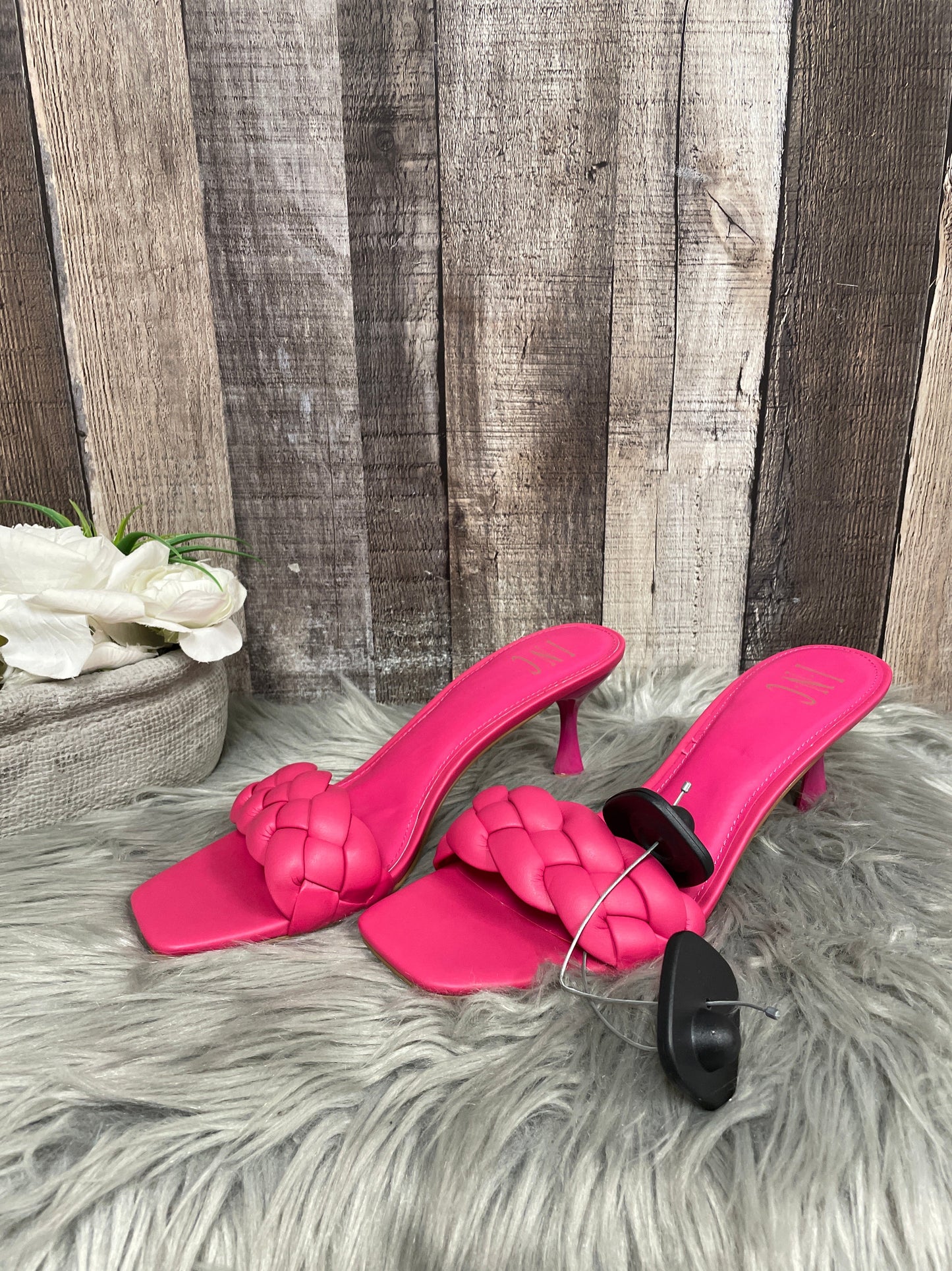 Pink Sandals Heels Stiletto Inc, Size 9