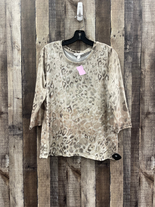 Top Long Sleeve By Christopher And Banks In Animal Print, Size: M