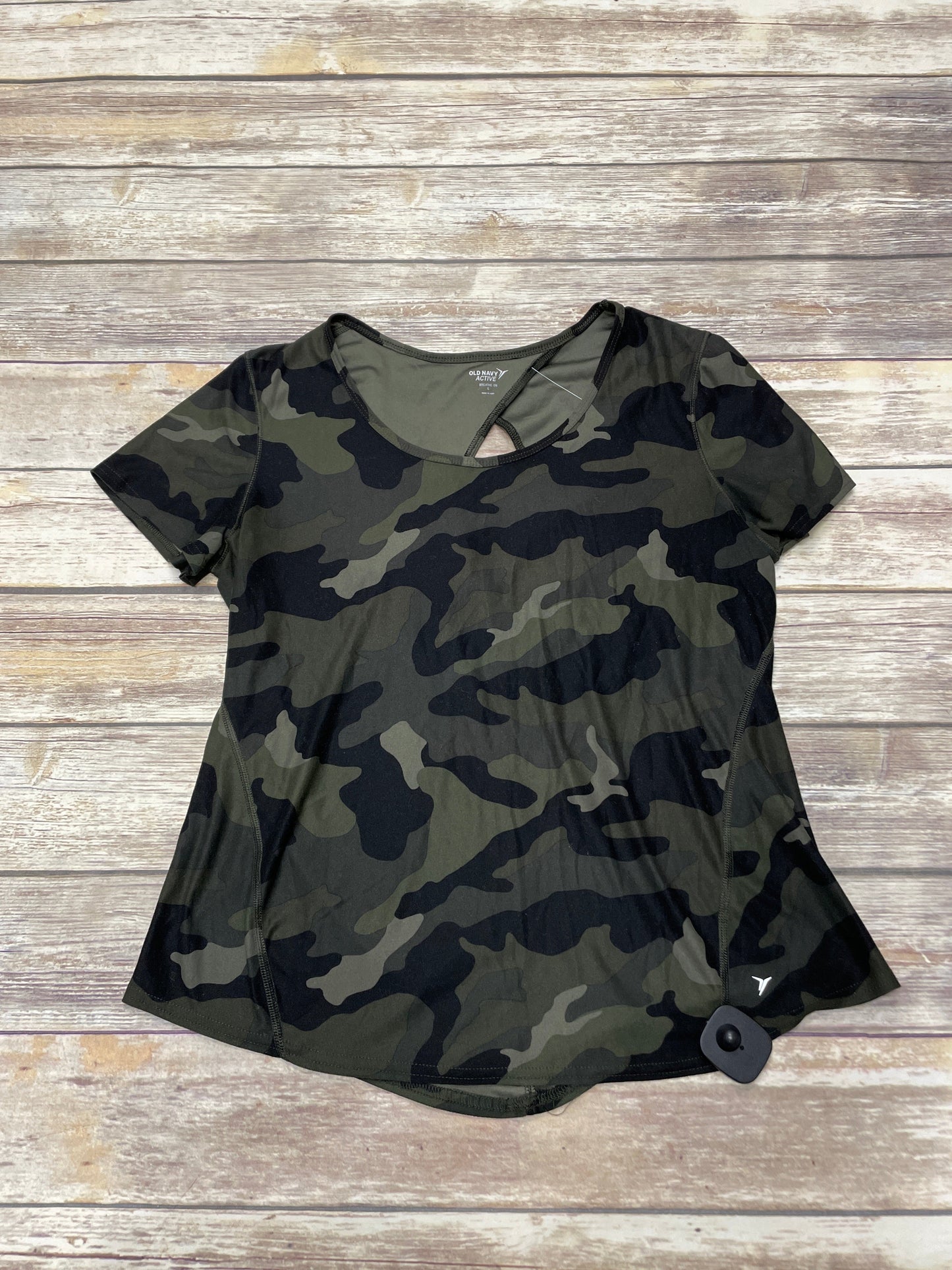 Camouflage Print Athletic Top Short Sleeve Old Navy, Size L