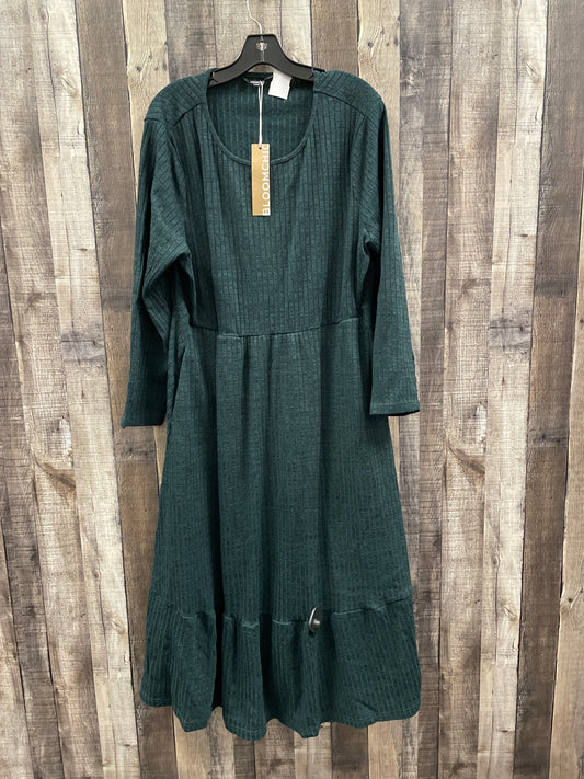 Dress Casual Midi By Cme In Green, Size: 1x