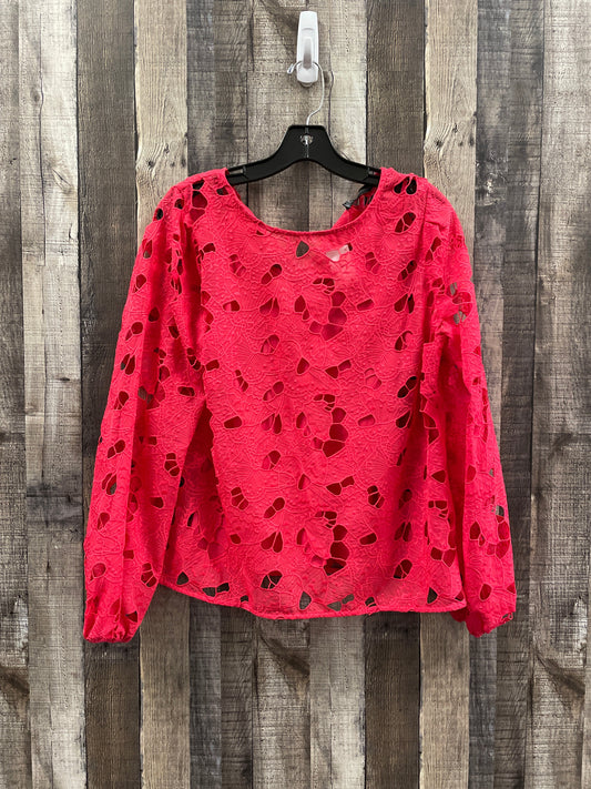 Top Long Sleeve By White House Black Market In Red, Size: M