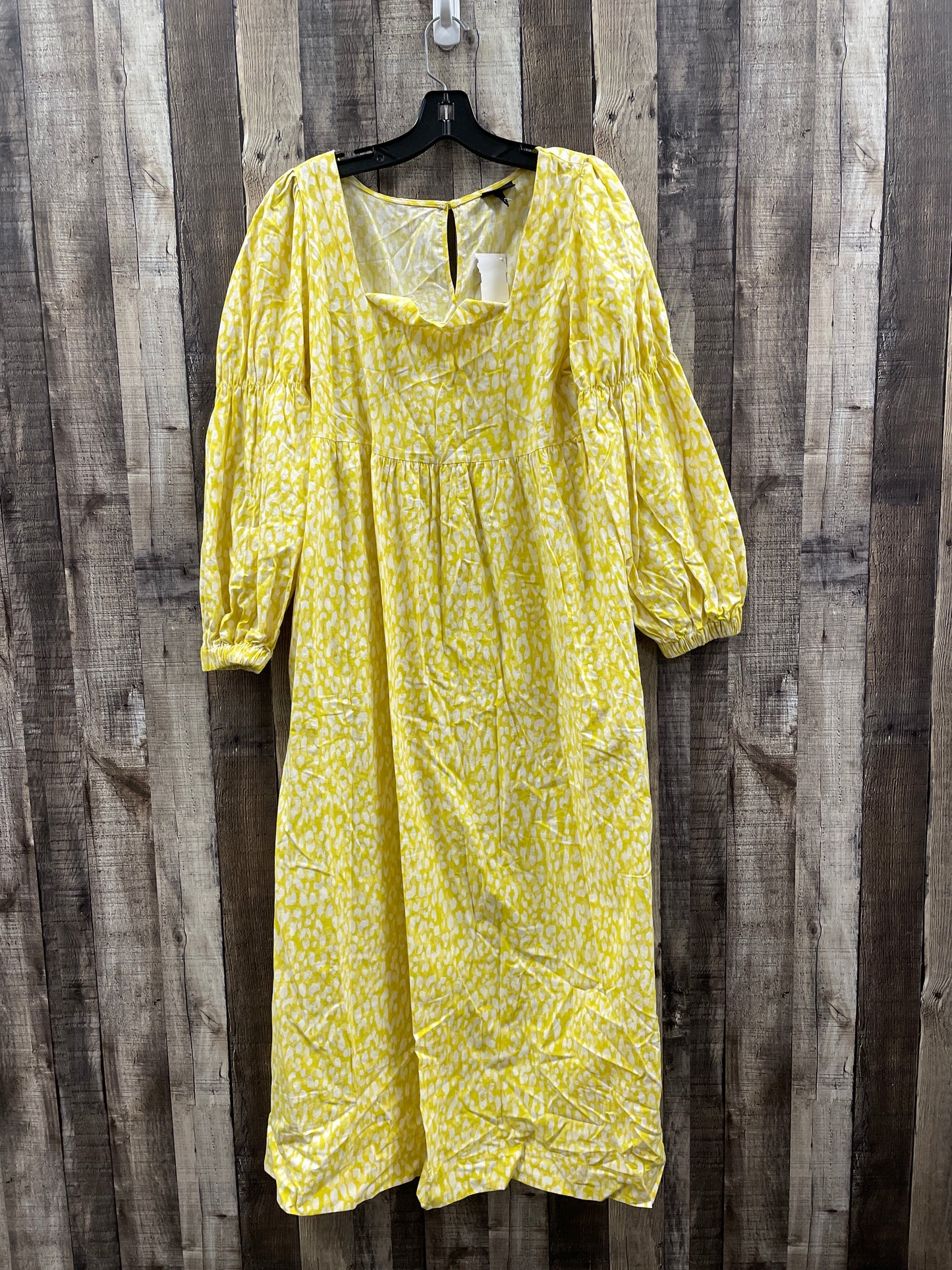 Dress Casual Maxi By Who What Wear In White & Yellow, Size: M