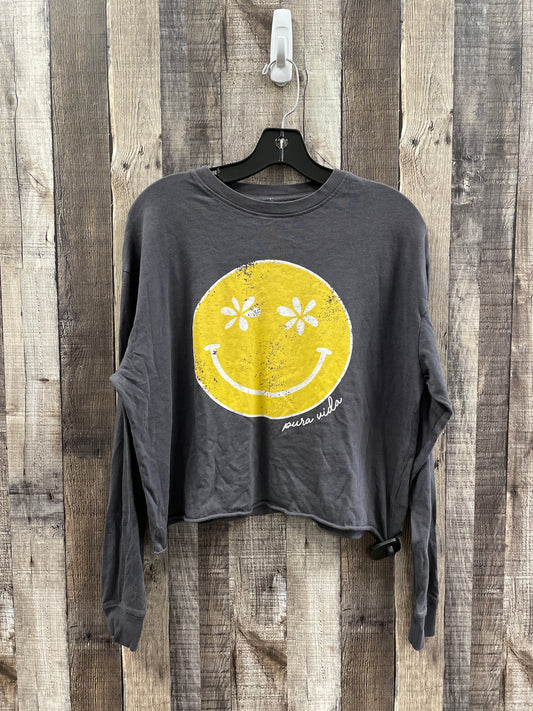 Top Long Sleeve By Puravida In Grey, Size: S