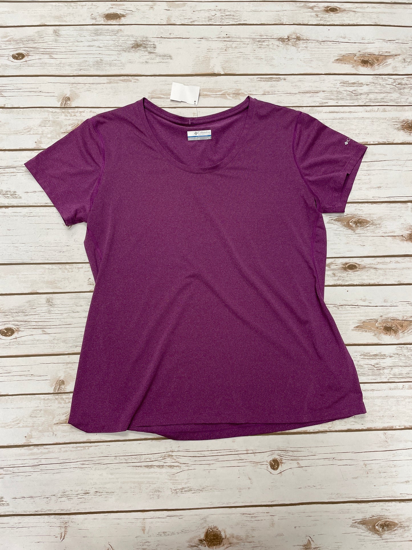 Athletic Top Short Sleeve By Columbia In Purple, Size: L