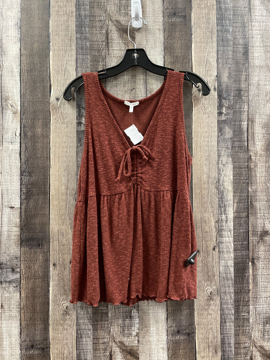 Top Sleeveless By Maurices In Brown, Size: L