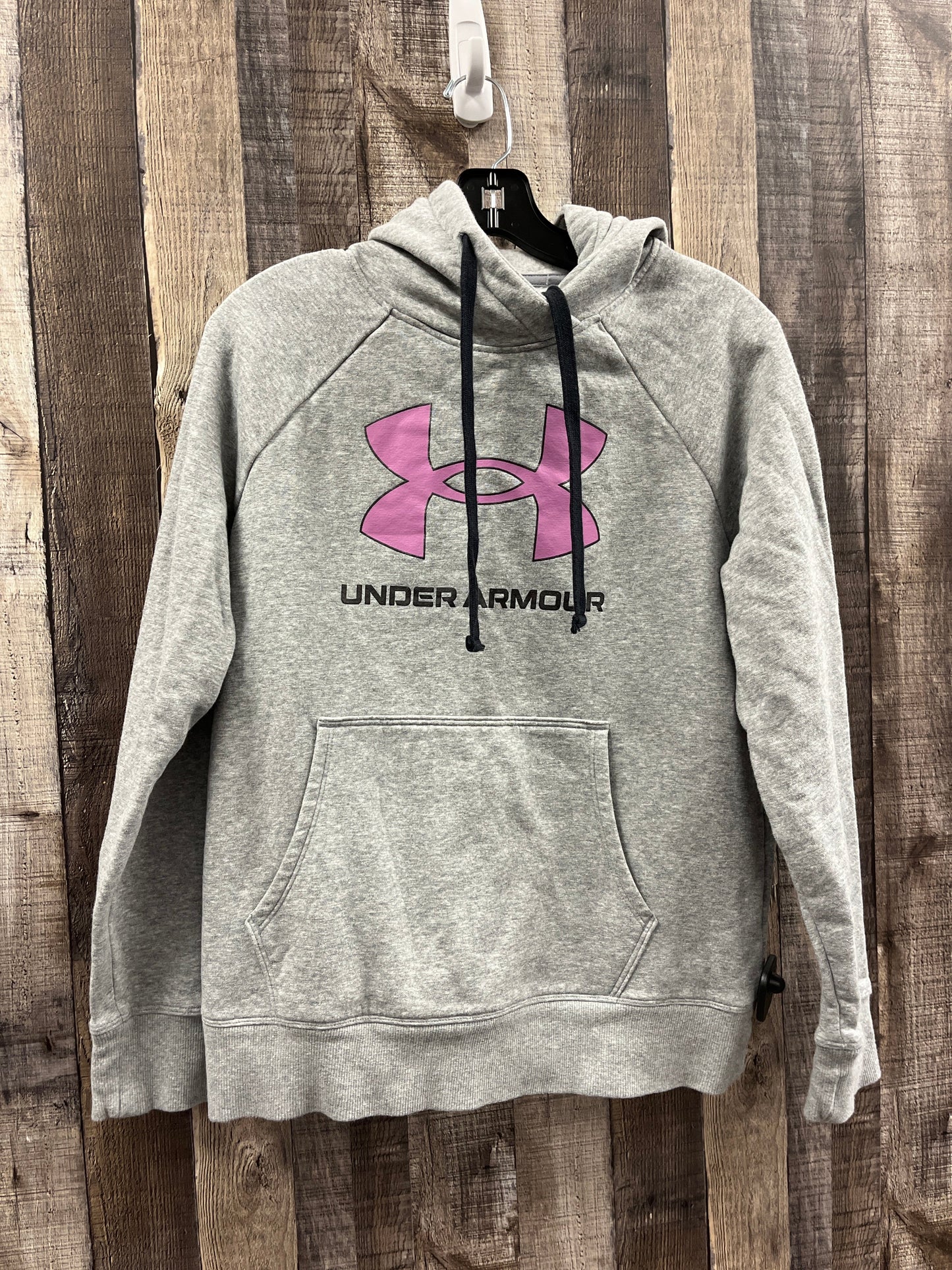 Sweatshirt Hoodie By Under Armour In Grey, Size: M