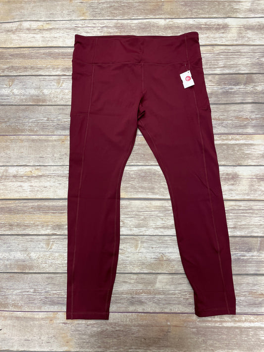 Athletic Leggings By Avia In Red, Size: Xxl